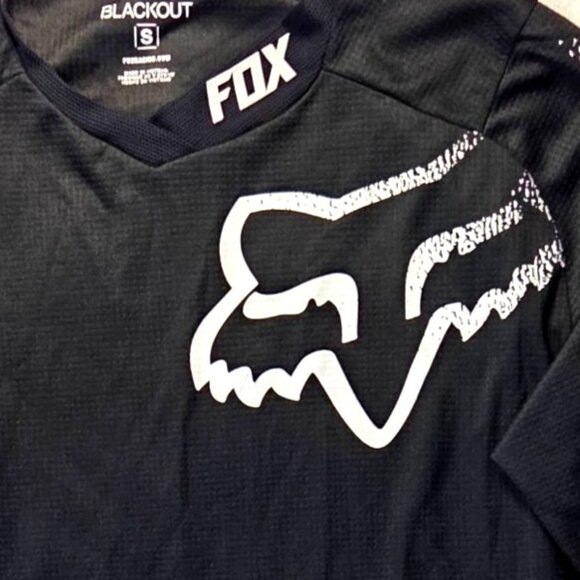 Fox Racing Blackout Long Sleeve Jersey S Adult  Black With White Graphics - Picture 2 of 8